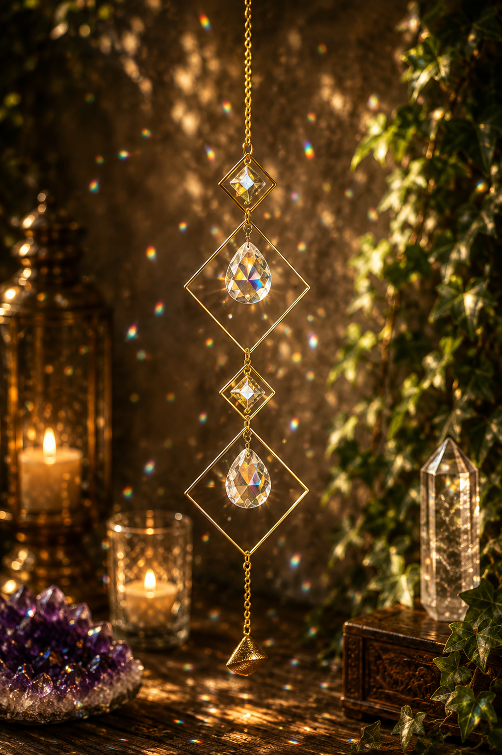 Ethereal Light Catcher Suncatcher – Hanging Crystal Prism for Home & Garden