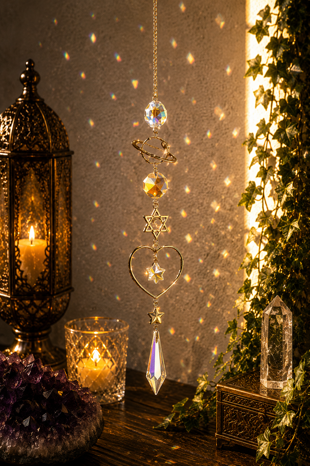 Ethereal Light Catcher Suncatcher – Hanging Crystal Prism for Home & Garden
