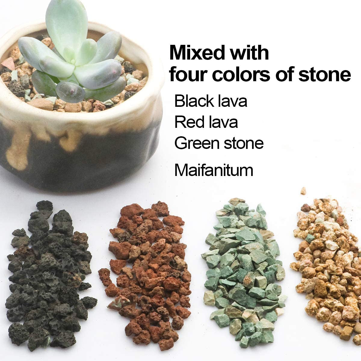 Mix Horticultural Lava Pebbles Pumice Potting Soil Amendment Succulent Cactus Bonsai Gritty Rock Decorative Gravel Plant Drainage Volcanic Rock for Terrarium Fairy Gardening Top Dressing 2.2Lb