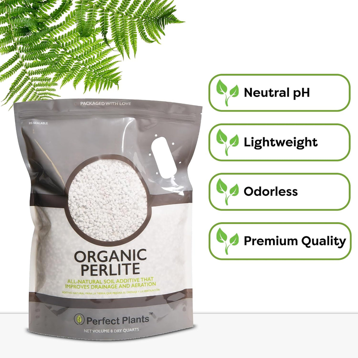 Organic Perlite, 8 Qt, Gardening Soil Drainage & Aeration