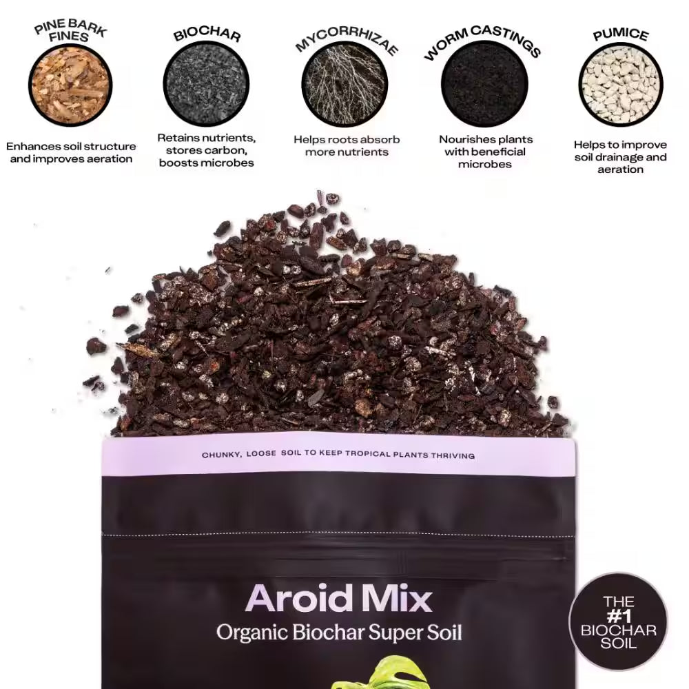 Organic 4 Qt. Living Soil Biochar Potting Mix for Aroids (1-Pack)