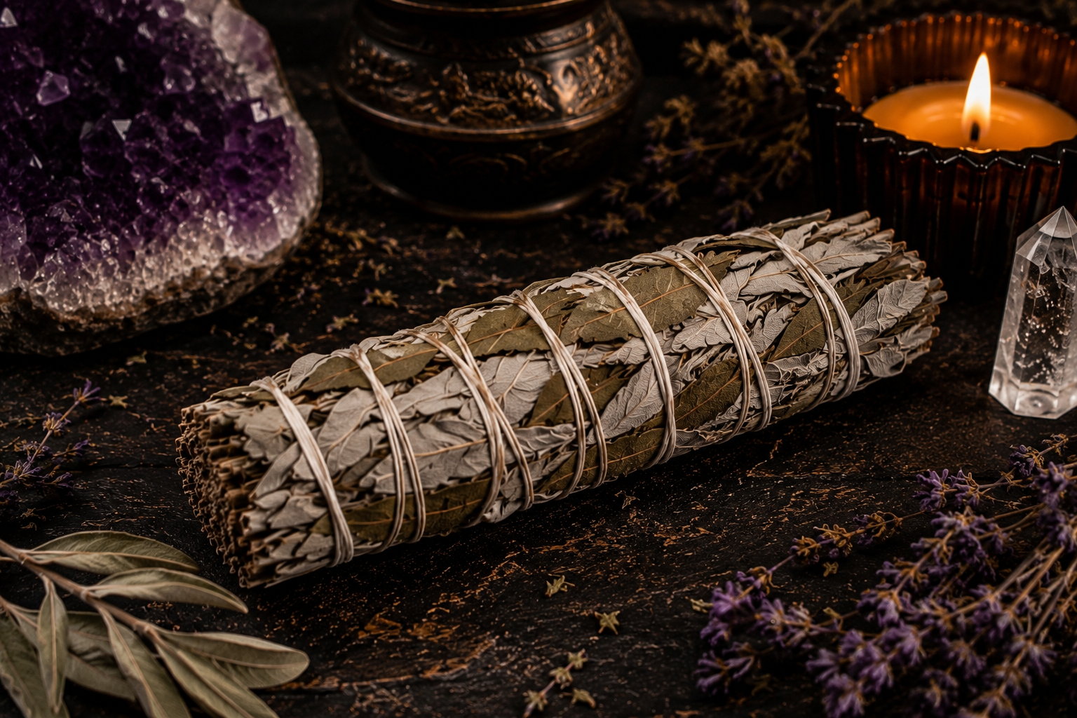 White Sage & Yerba Santa Smudge Bundle - 7"