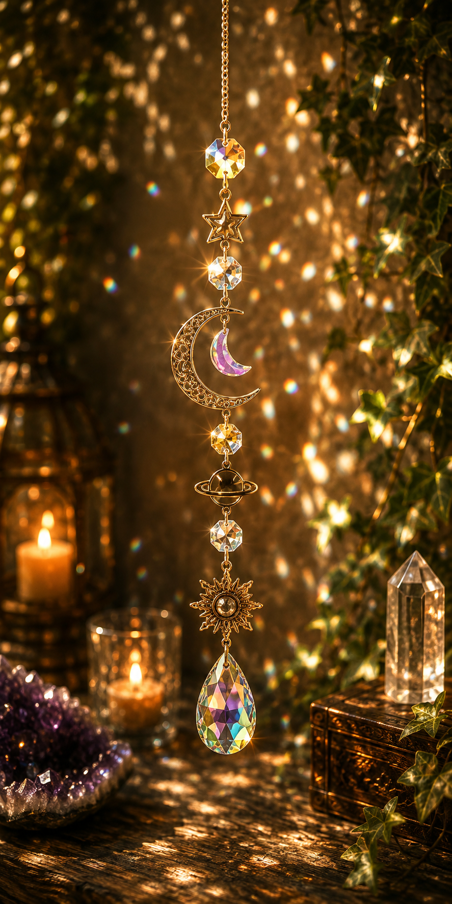 Ethereal Light Catcher Suncatcher – Hanging Crystal Prism for Home & Garden