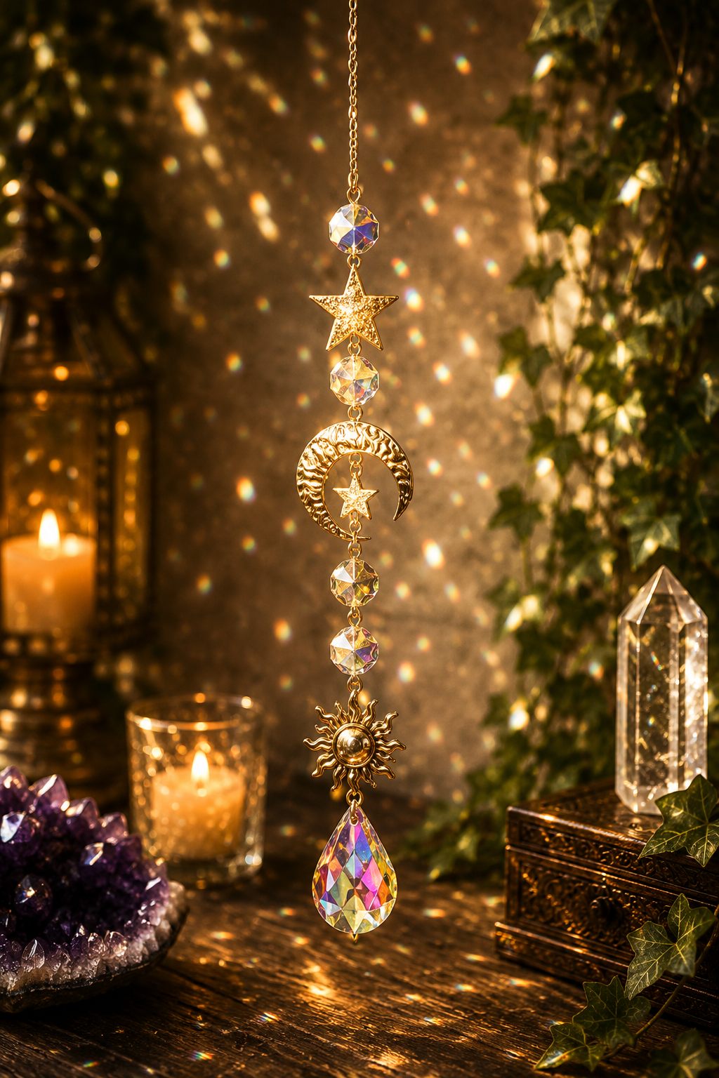 Ethereal Light Catcher Suncatcher – Hanging Crystal Prism for Home & Garden