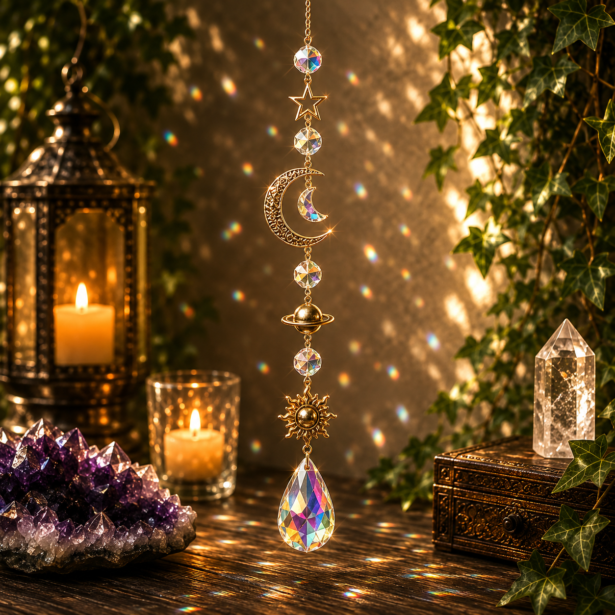 Ethereal Light Catcher Suncatcher – Hanging Crystal Prism for Home & Garden