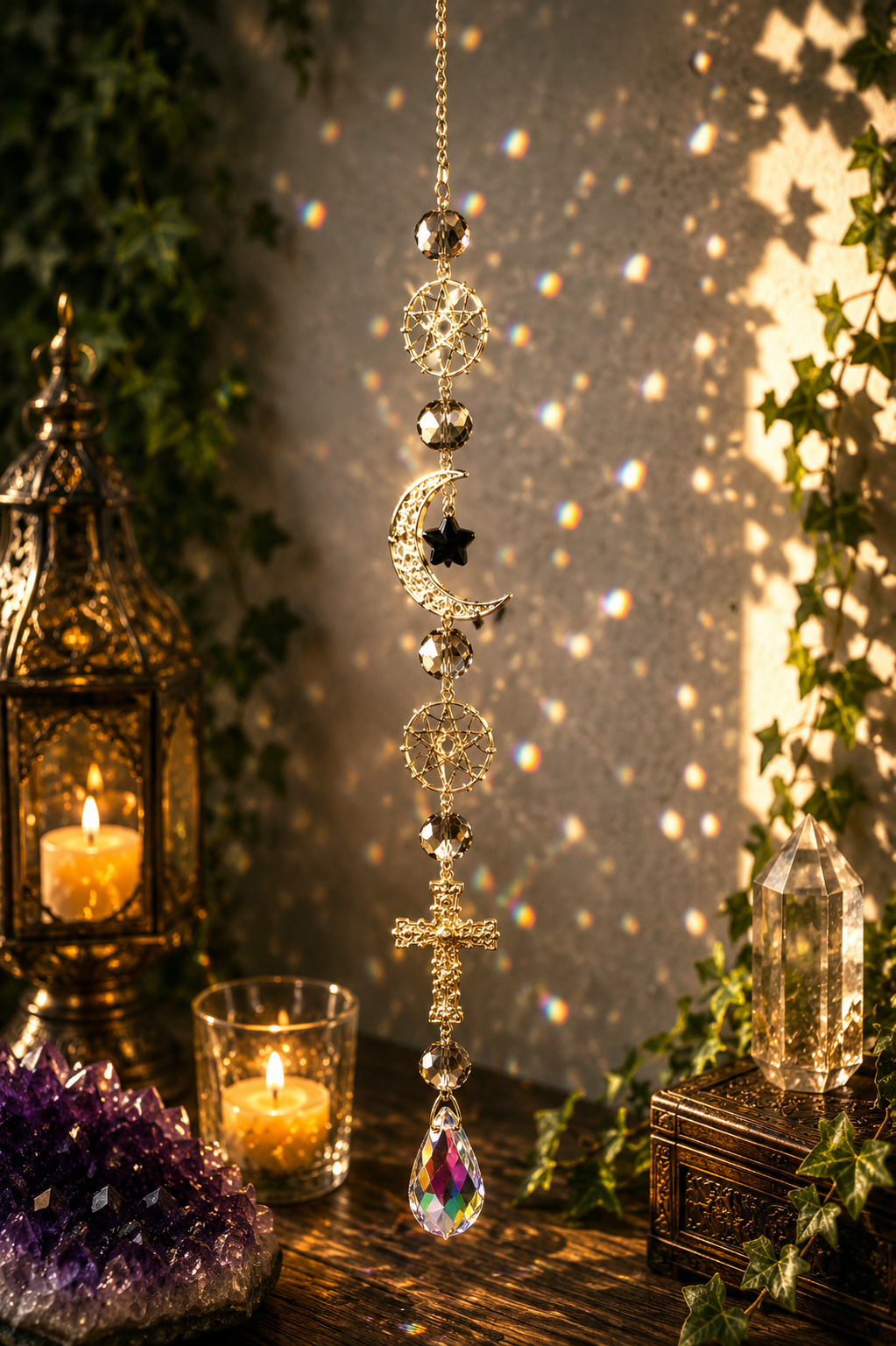 Ethereal Light Catcher Suncatcher – Hanging Crystal Prism for Home & Garden