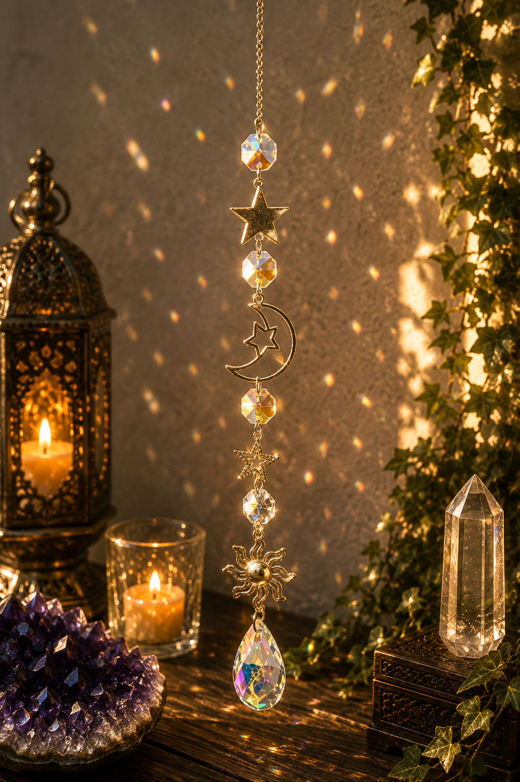 Ethereal Light Catcher Suncatcher – Hanging Crystal Prism for Home & Garden