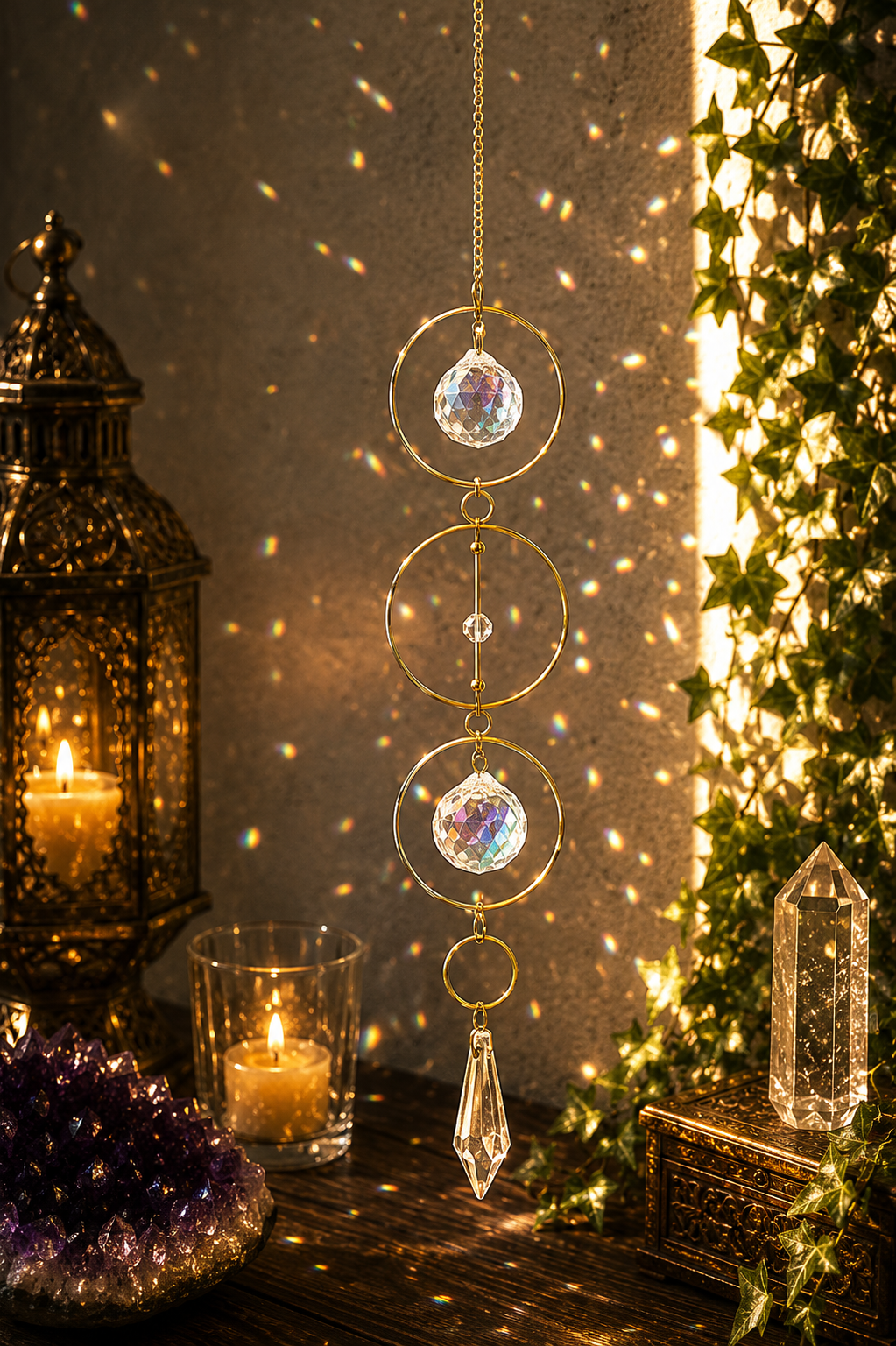 Ethereal Light Catcher Suncatcher – Hanging Crystal Prism for Home & Garden
