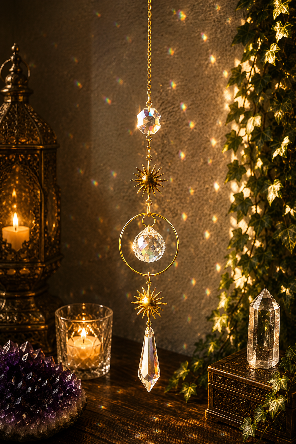 Ethereal Light Catcher Suncatcher – Hanging Crystal Prism for Home & Garden