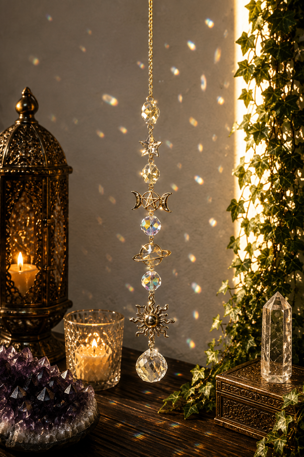 Ethereal Light Catcher Suncatcher – Hanging Crystal Prism for Home & Garden