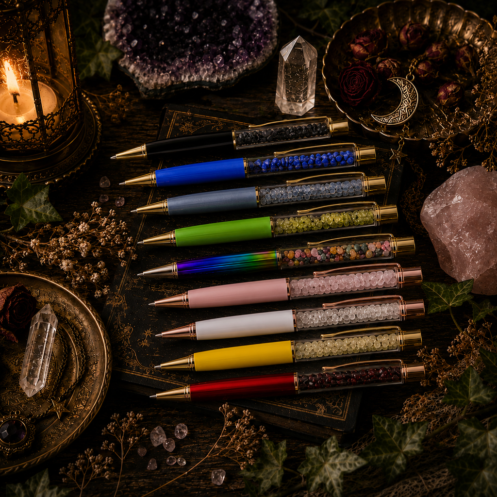 Natural Stone Crystal Ballpoint Pen - 2 Pack