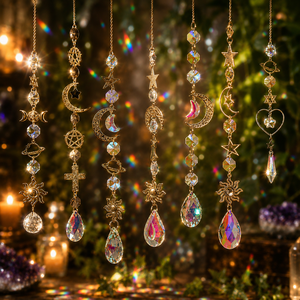 Ethereal Light Catcher Suncatcher – Hanging Crystal Prism for Home & Garden