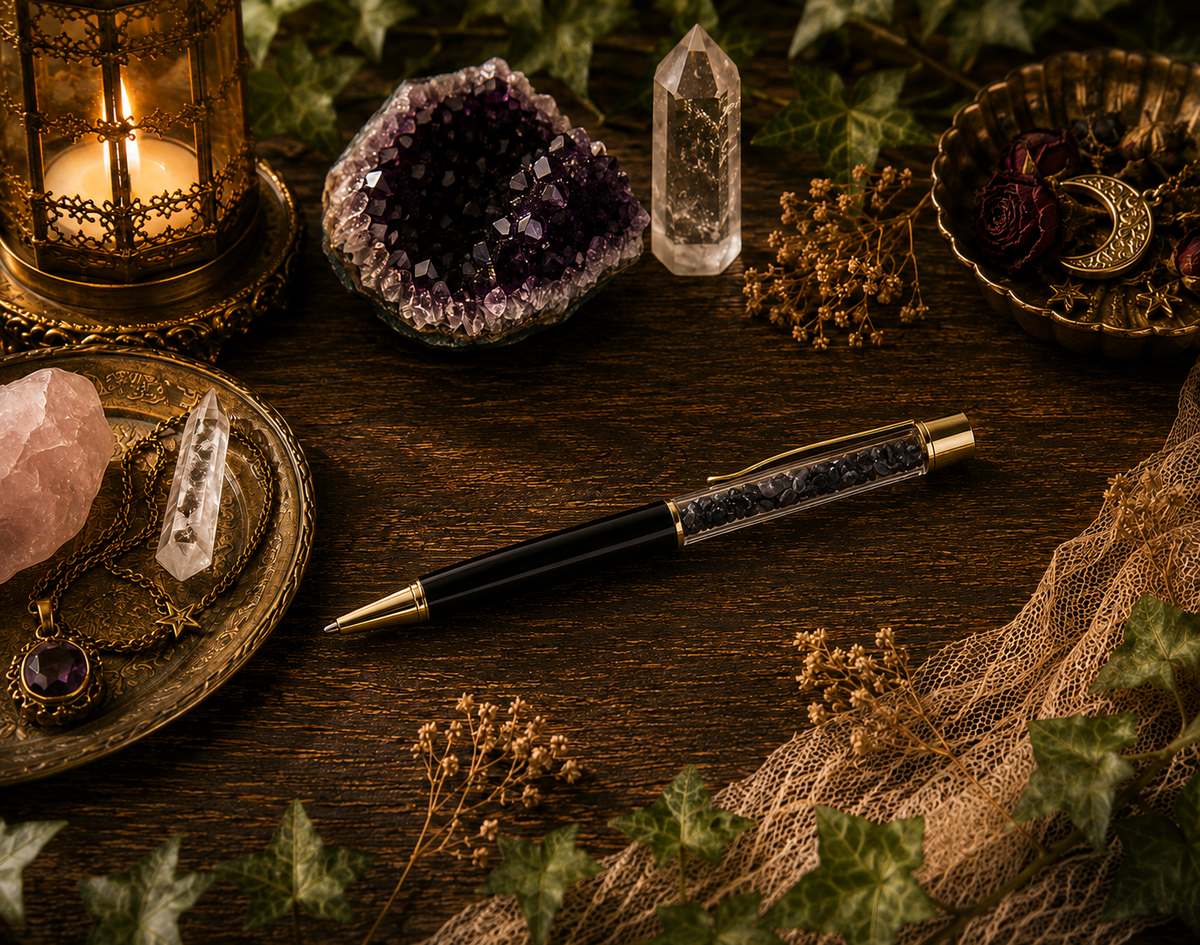 Natural Stone Crystal Ballpoint Pen - 2 Pack