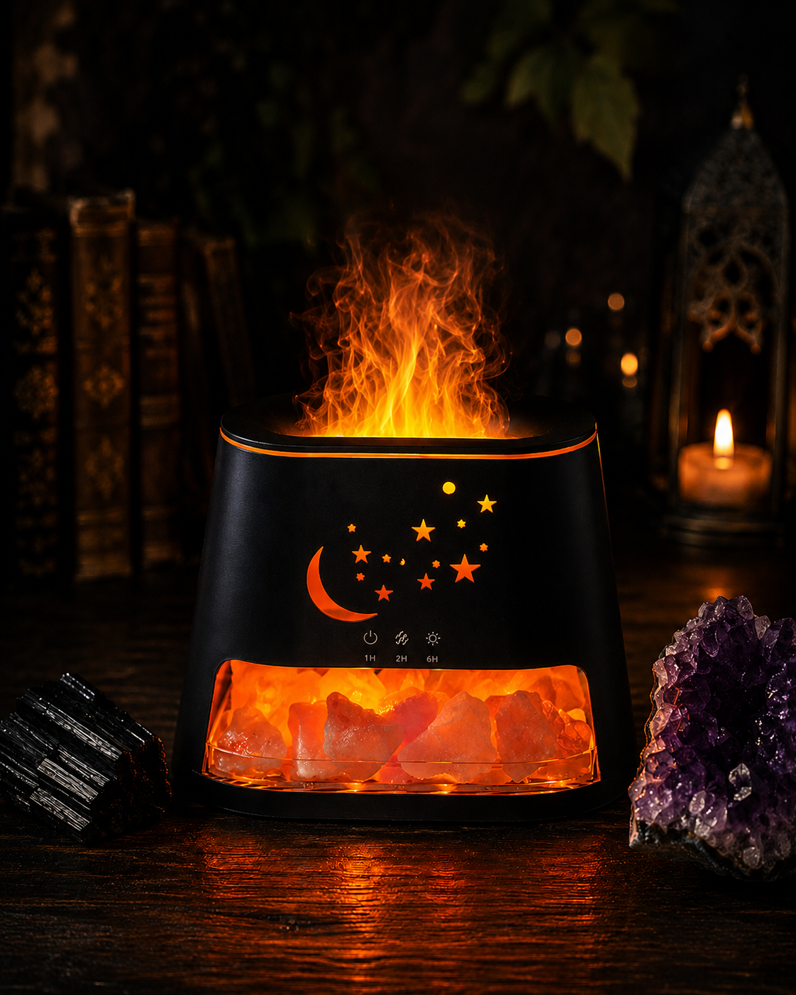 Himalayan Salt & Celestial Flame Effect Essential Oil Diffuser