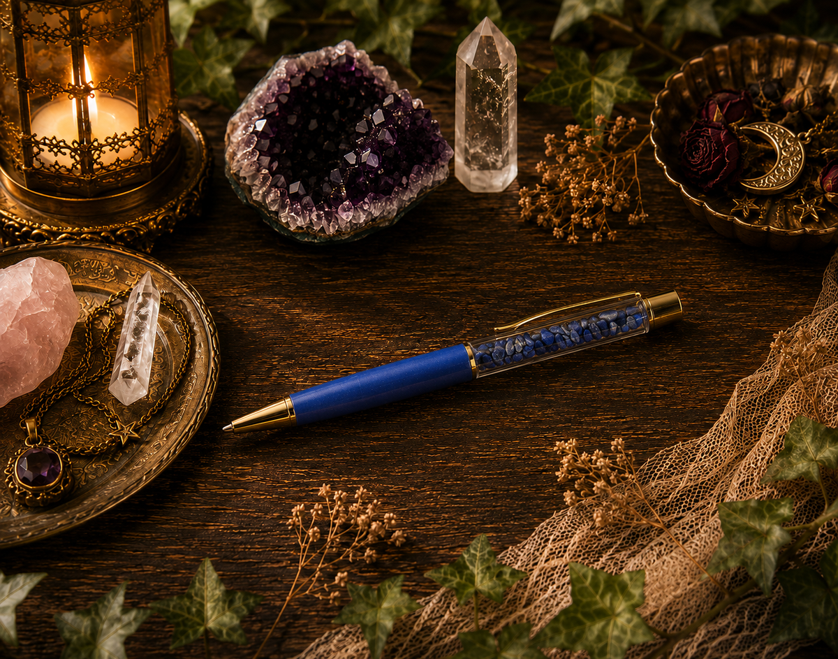 Natural Stone Crystal Ballpoint Pen - 2 Pack