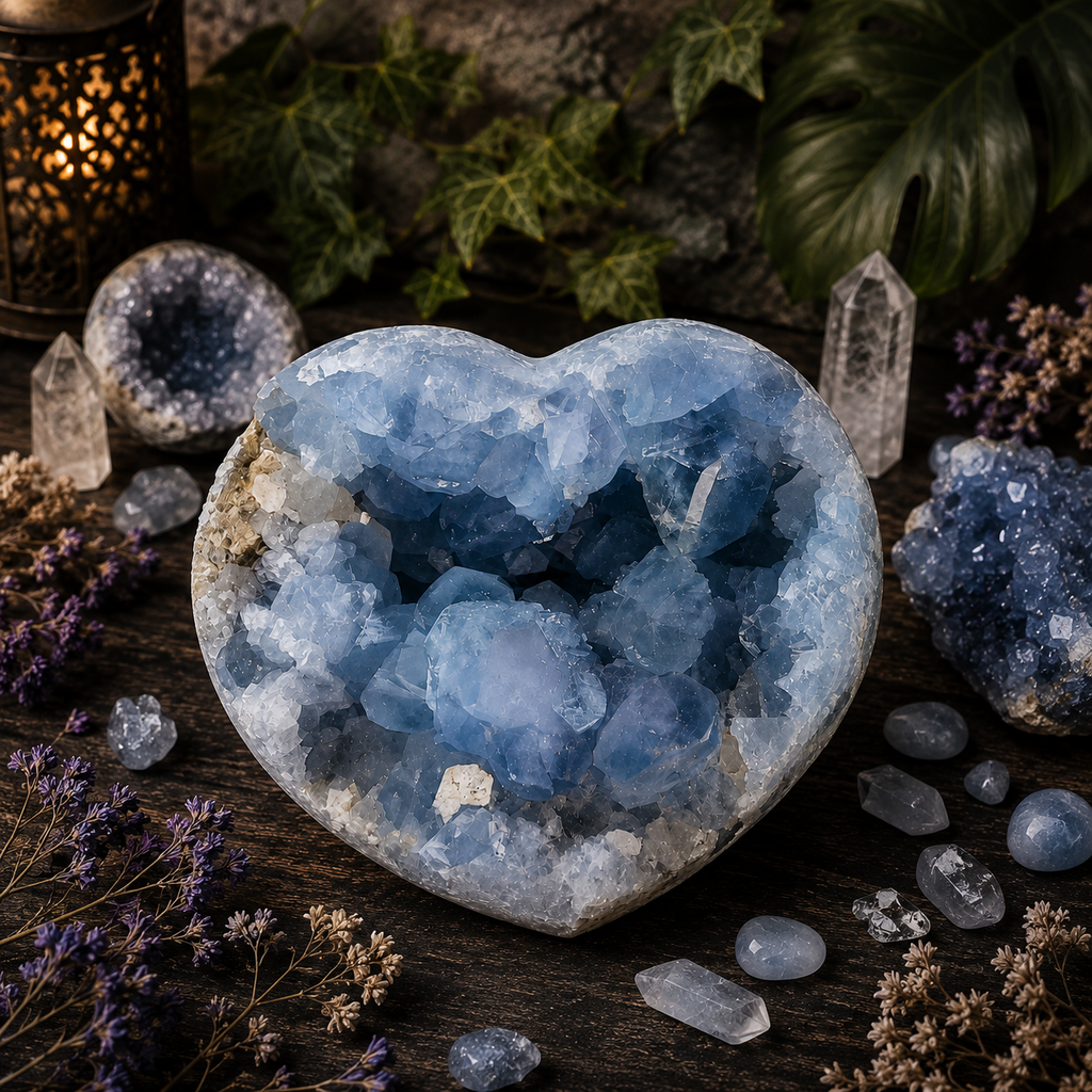 Natural Blue Celestite Cluster