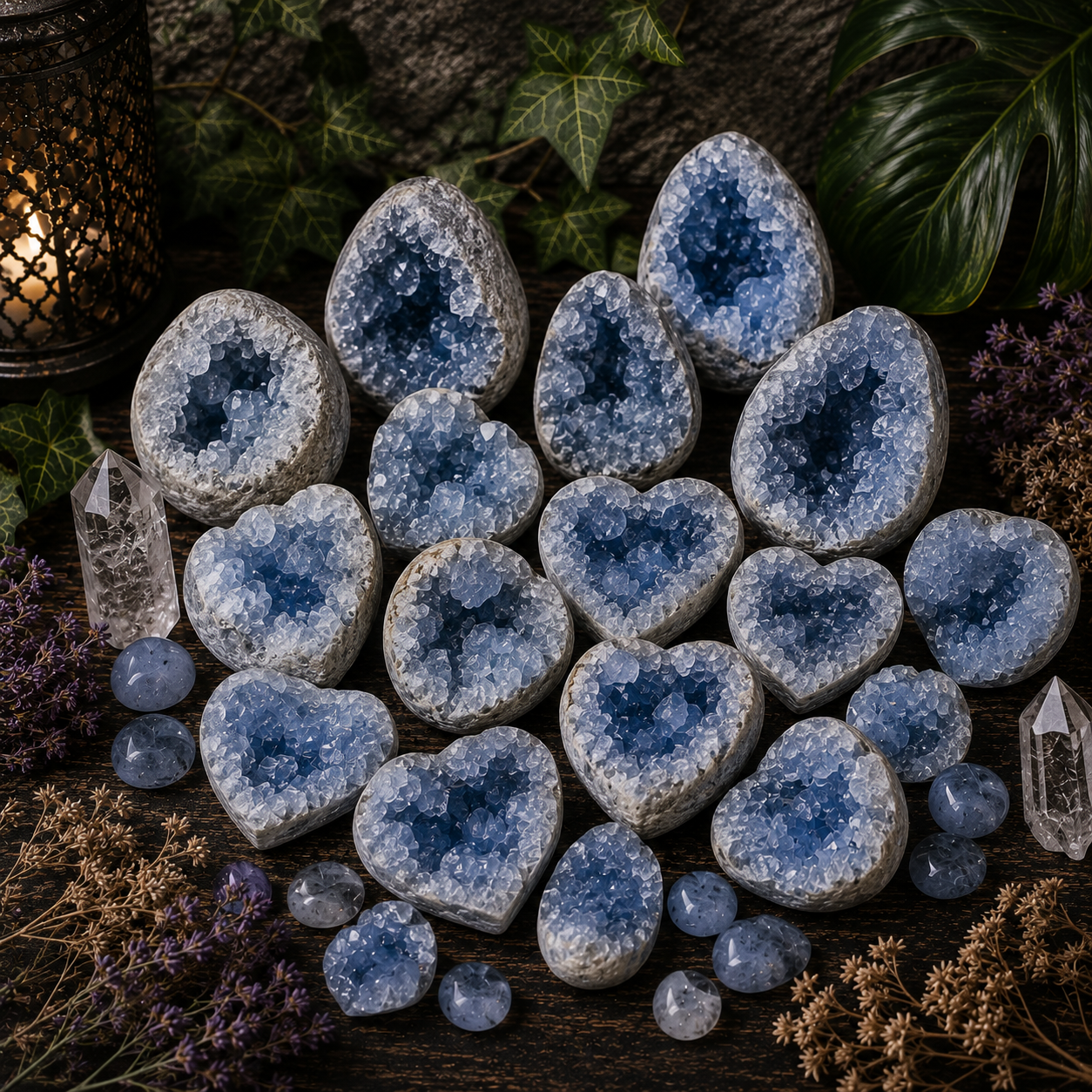 Natural Blue Celestite Cluster