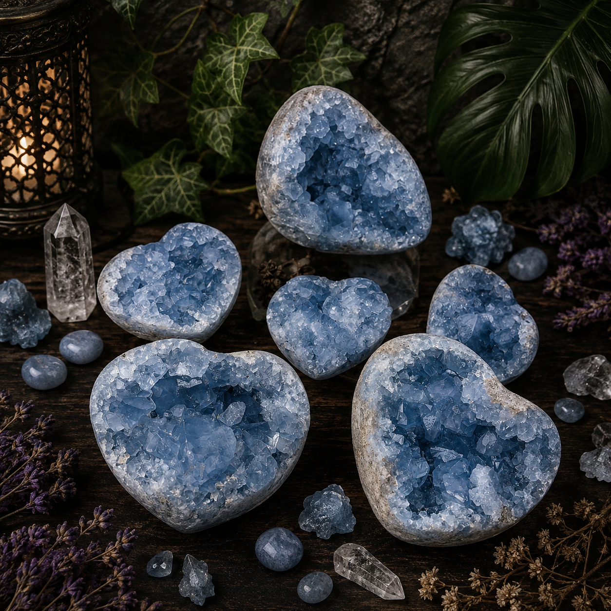 Natural Blue Celestite Cluster