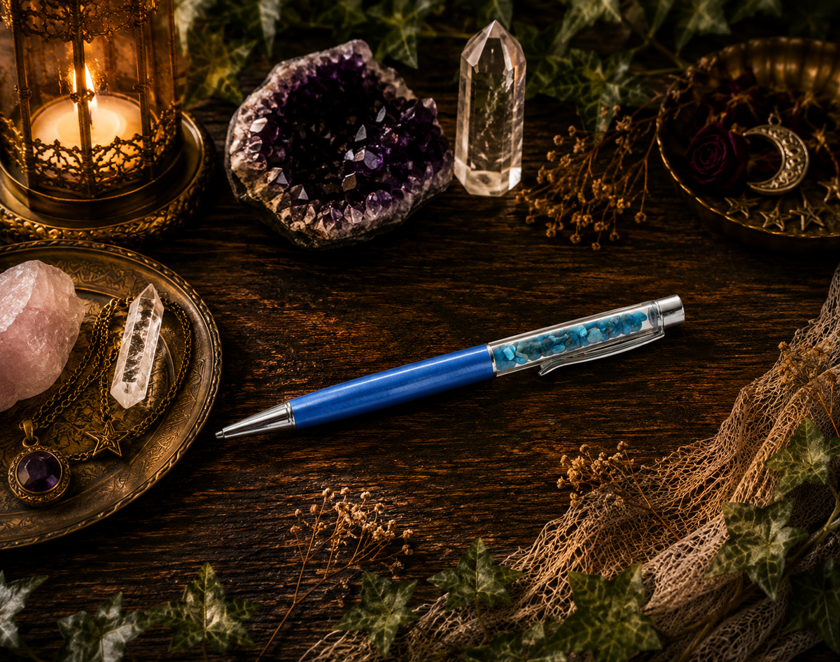 Natural Stone Crystal Ballpoint Pen - 2 Pack