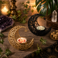 Celestial Crescent & Hanging Star Tealight Candle Holder