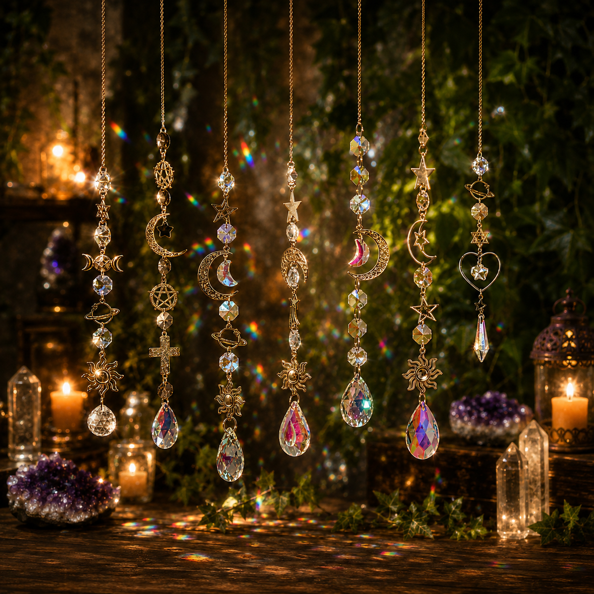 Ethereal Light Catcher Suncatcher – Hanging Crystal Prism for Home & Garden