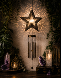 Celestial Solar Wind Chime – Filigree Sun, Moon & Star Outdoor Hanging Lantern