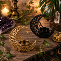 Celestial Crescent & Hanging Star Tealight Candle Holder