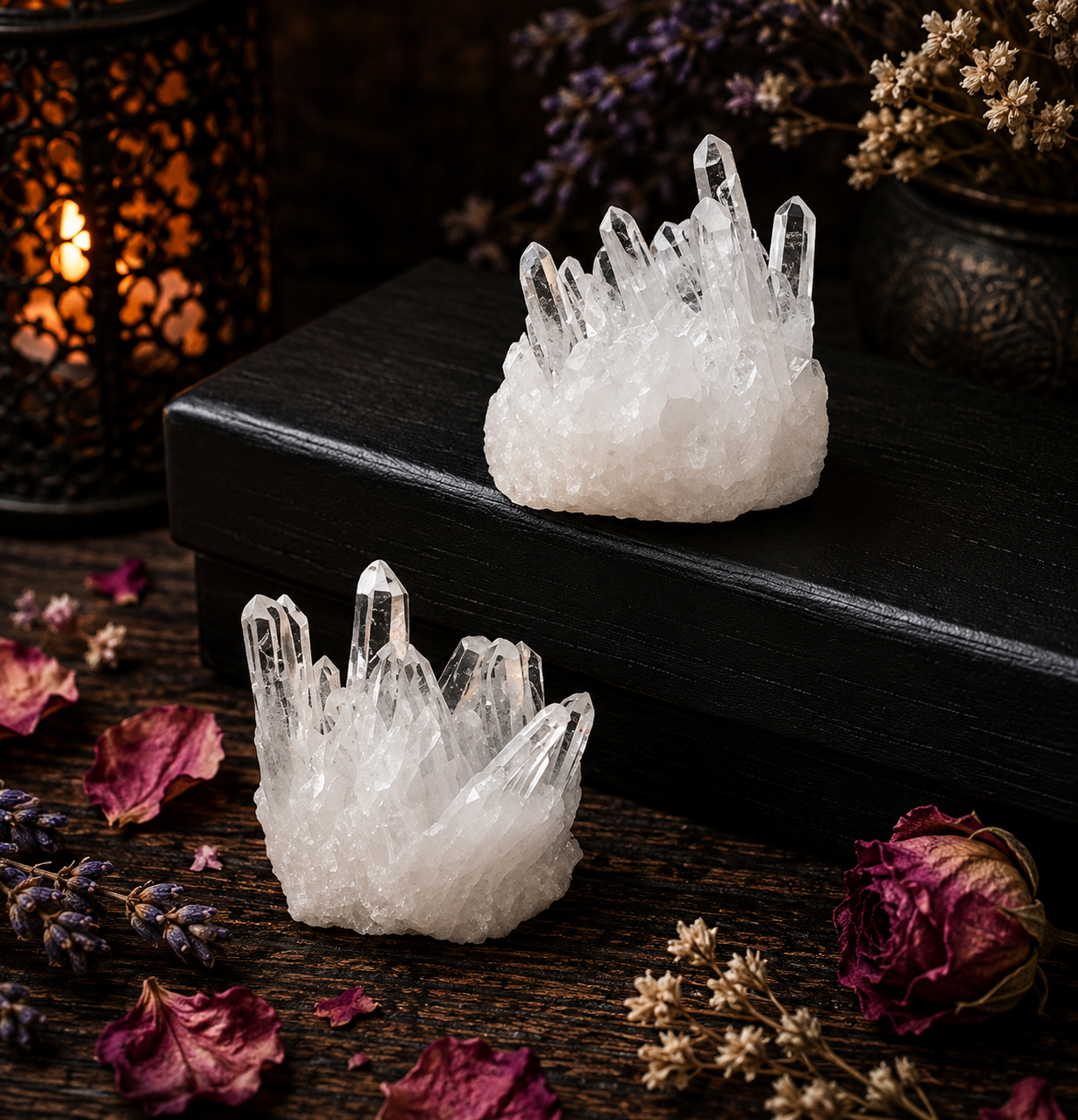Natural Clear Quartz Crystal Cluster