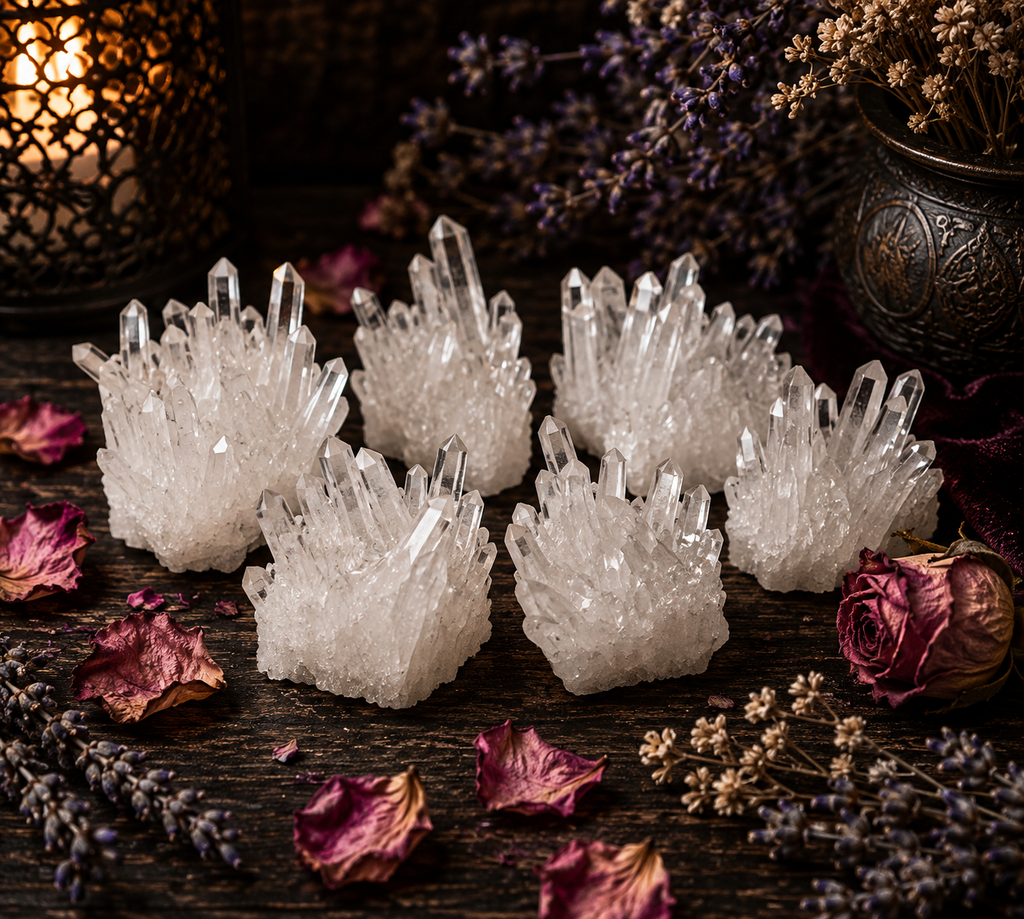 Natural Clear Quartz Crystal Cluster
