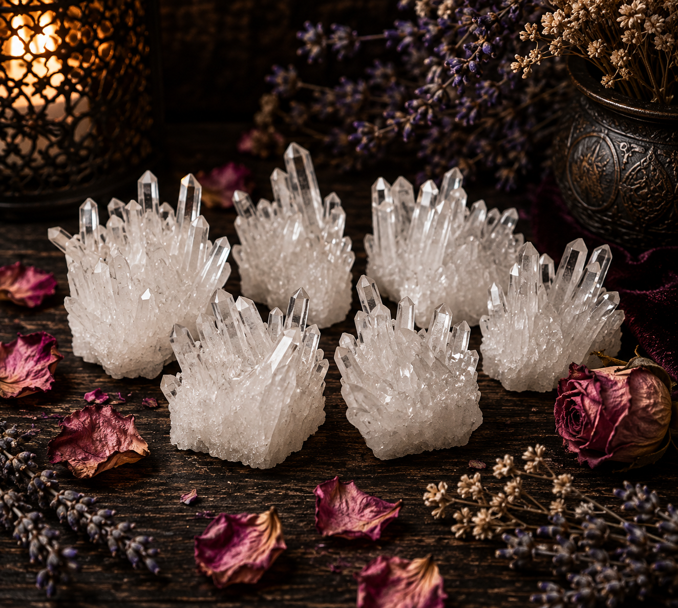 Natural Clear Quartz Crystal Cluster