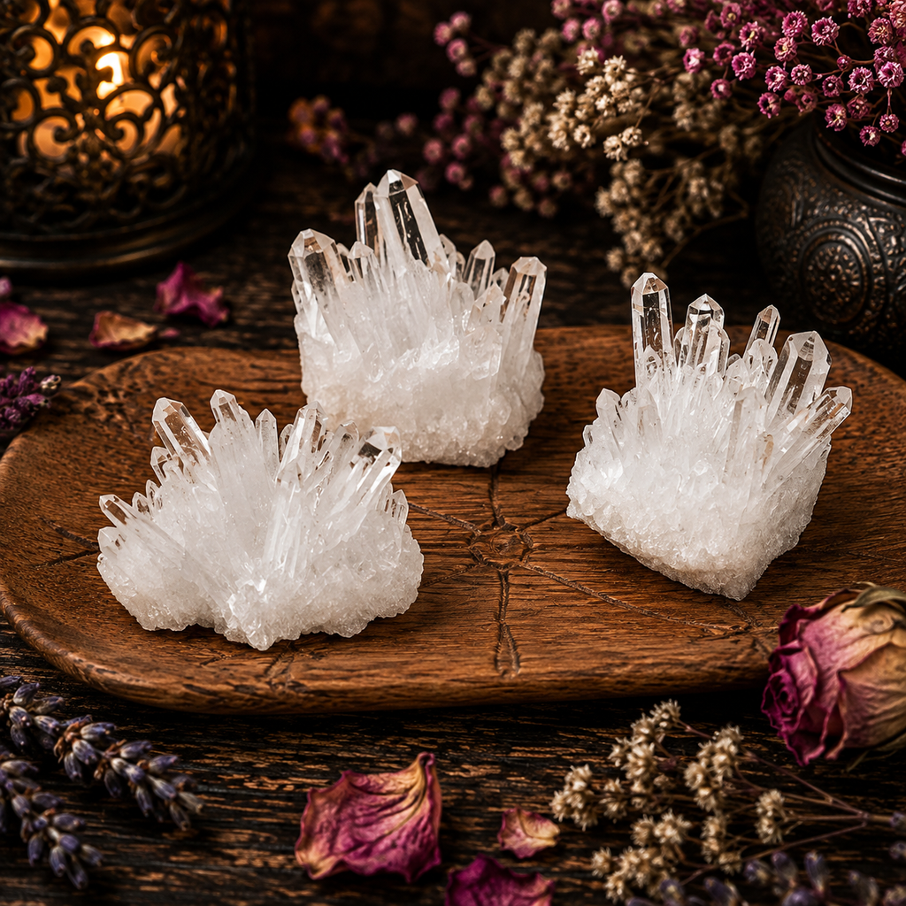Natural Clear Quartz Crystal Cluster