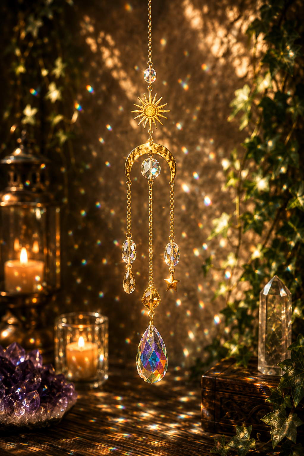 Ethereal Light Catcher Suncatcher – Hanging Crystal Prism for Home & Garden