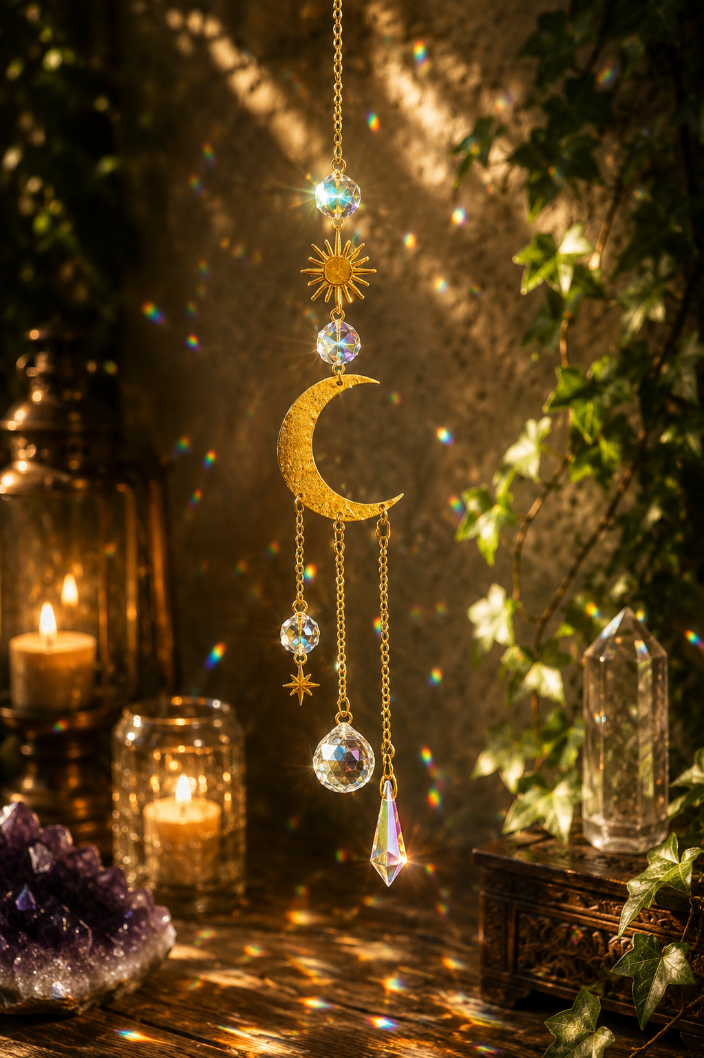 Ethereal Light Catcher Suncatcher – Hanging Crystal Prism for Home & Garden