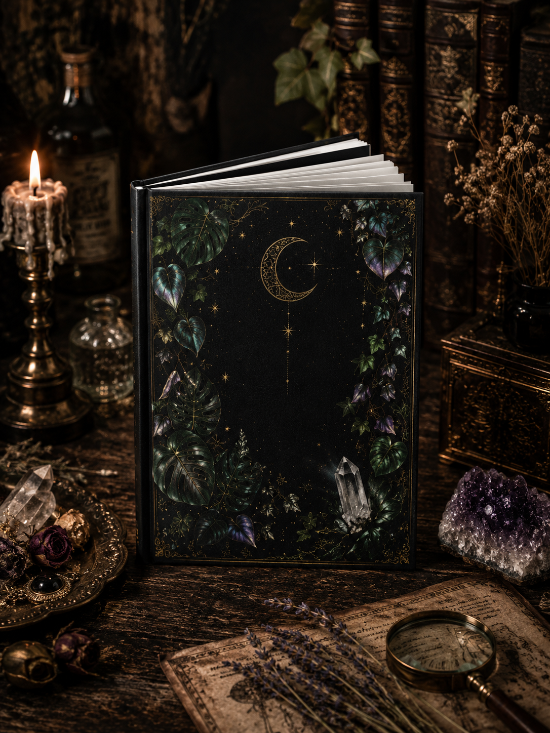Mystic Moon & Crystal Hardcover Journal