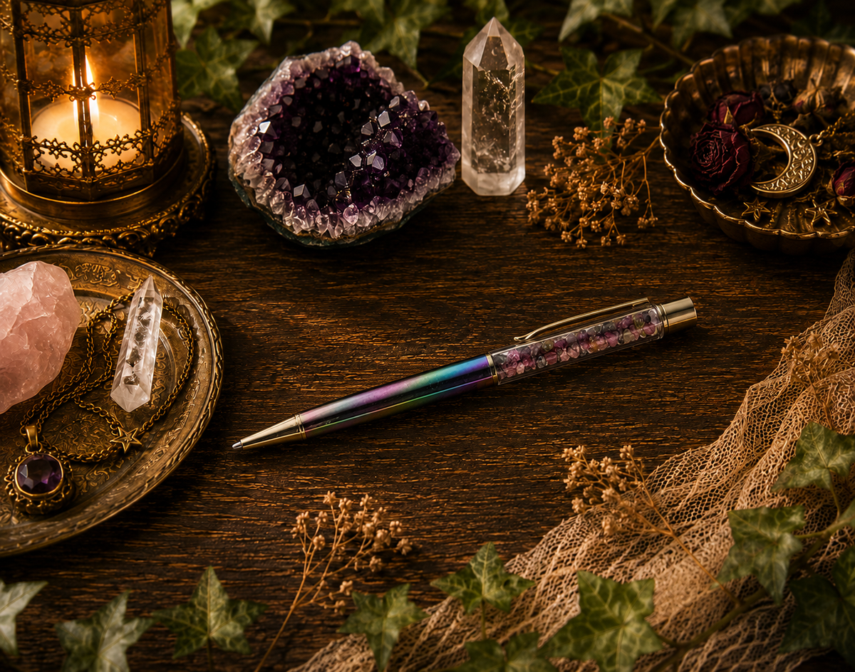Natural Stone Crystal Ballpoint Pen - 2 Pack