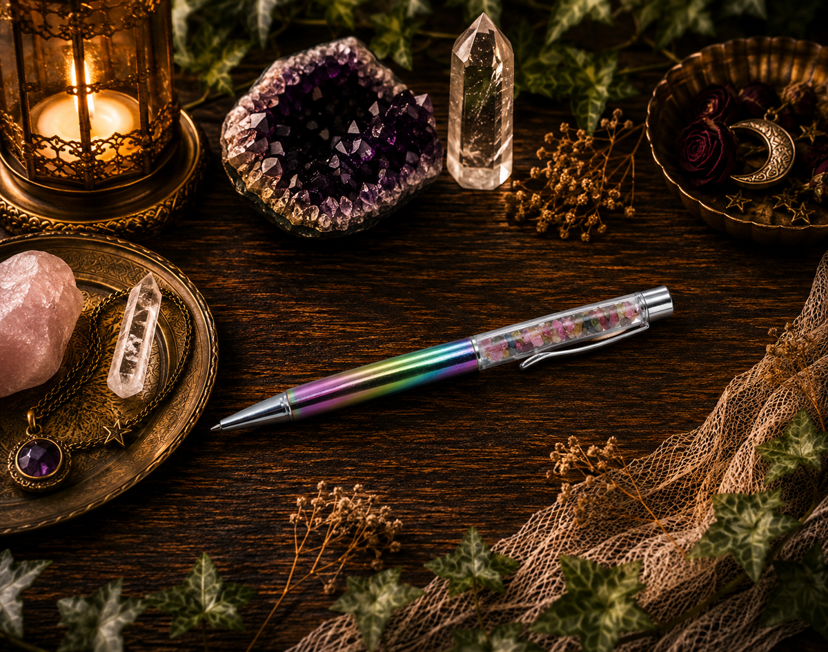 Natural Stone Crystal Ballpoint Pen - 2 Pack