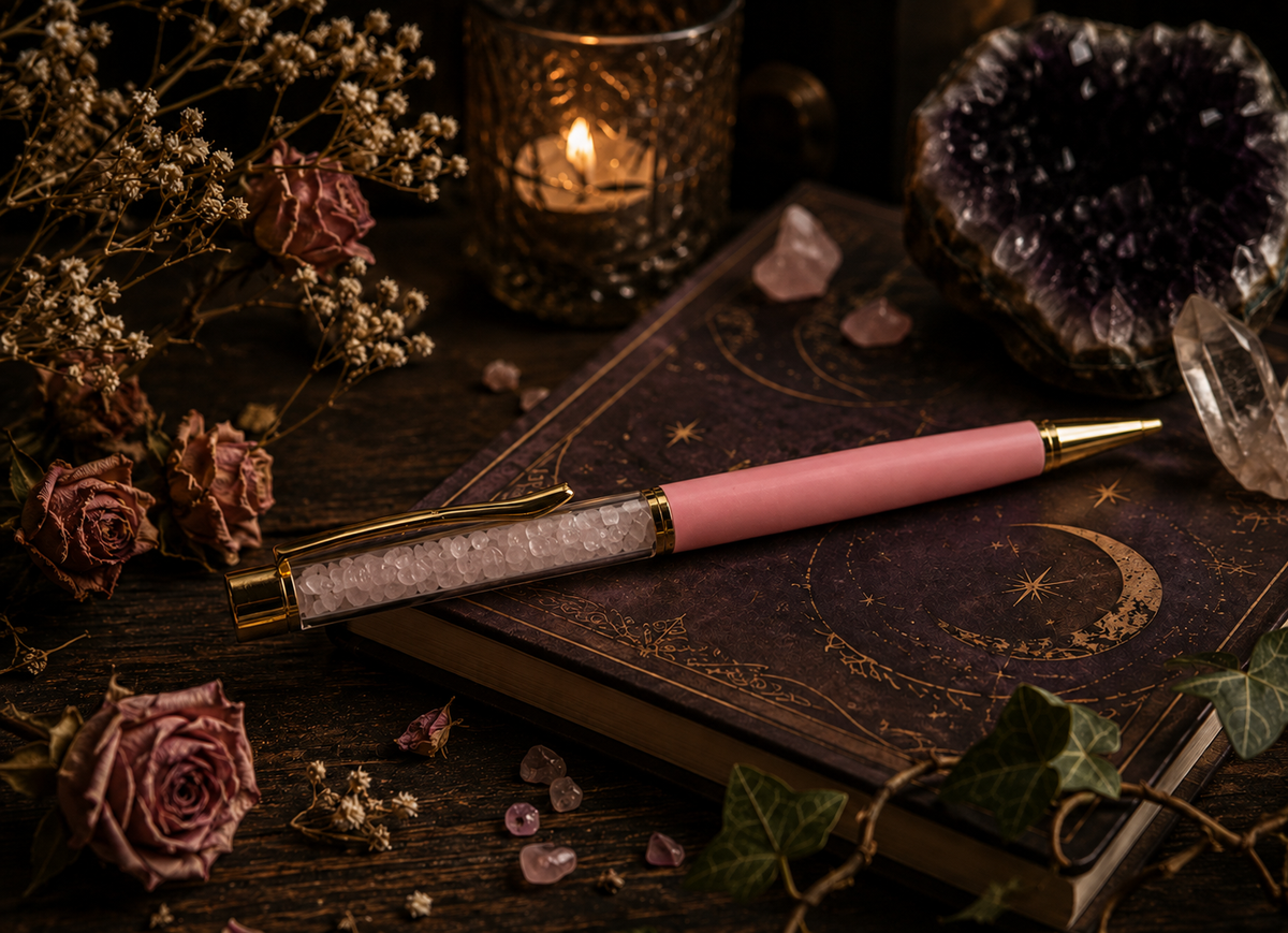 Natural Stone Crystal Ballpoint Pen - 2 Pack