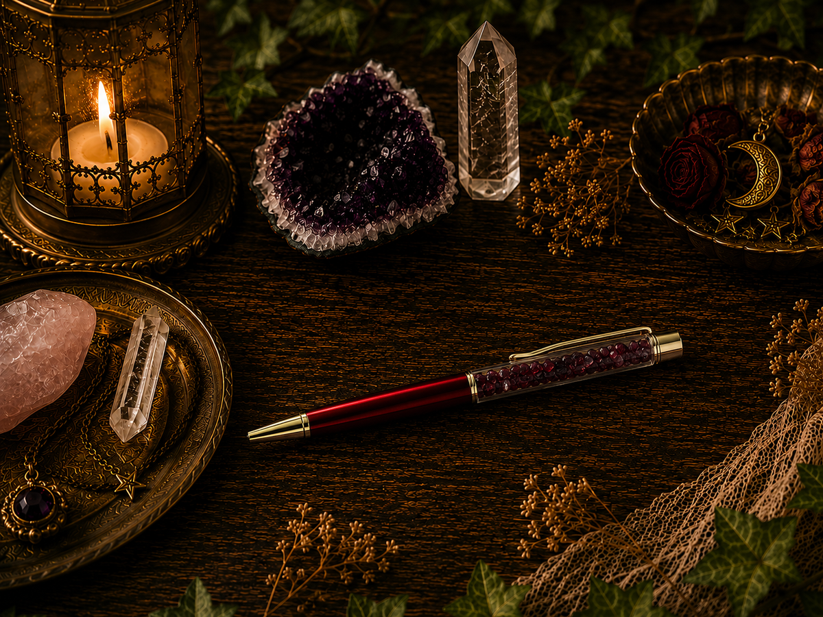 Natural Stone Crystal Ballpoint Pen - 2 Pack