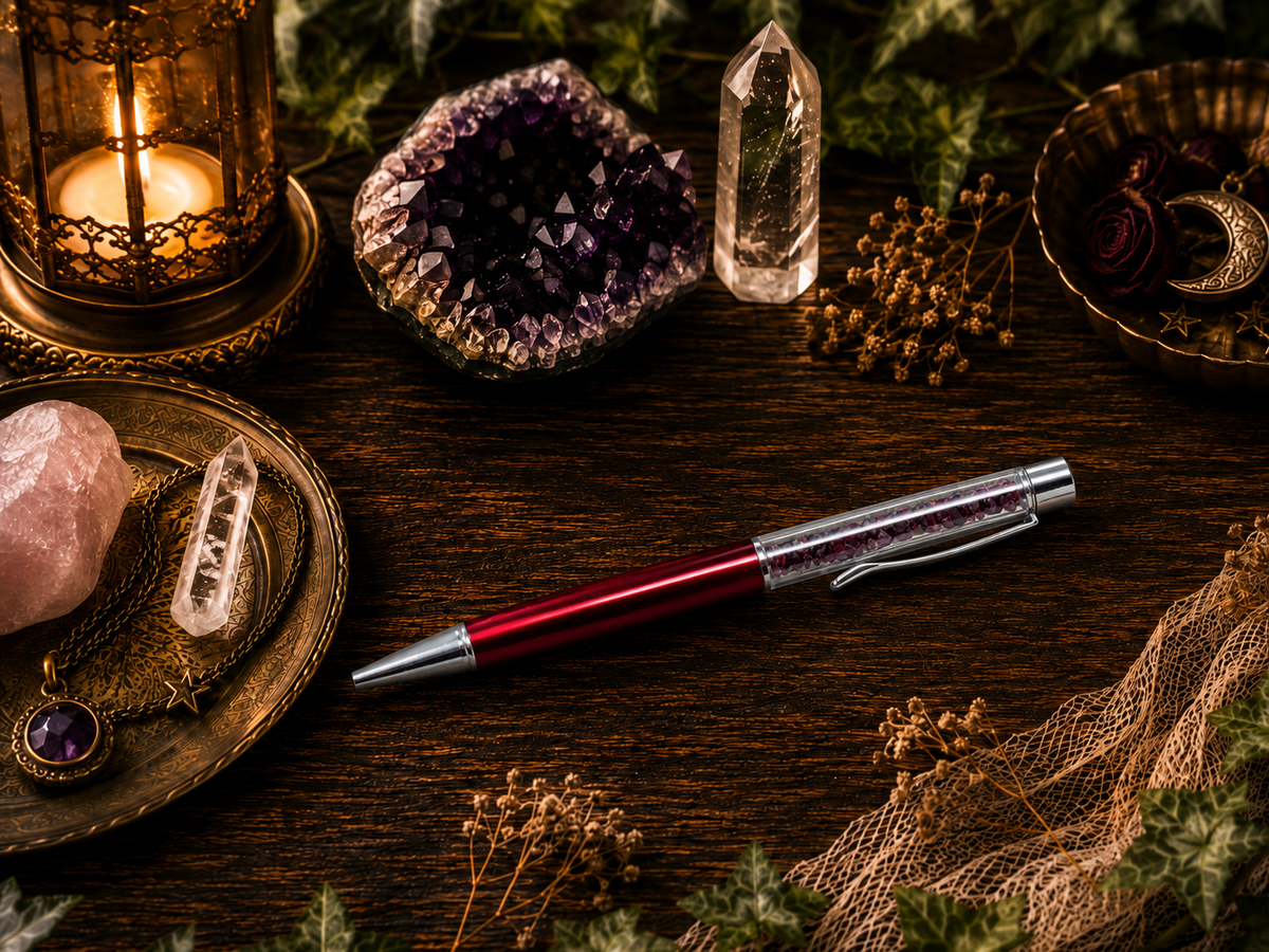 Natural Stone Crystal Ballpoint Pen - 2 Pack