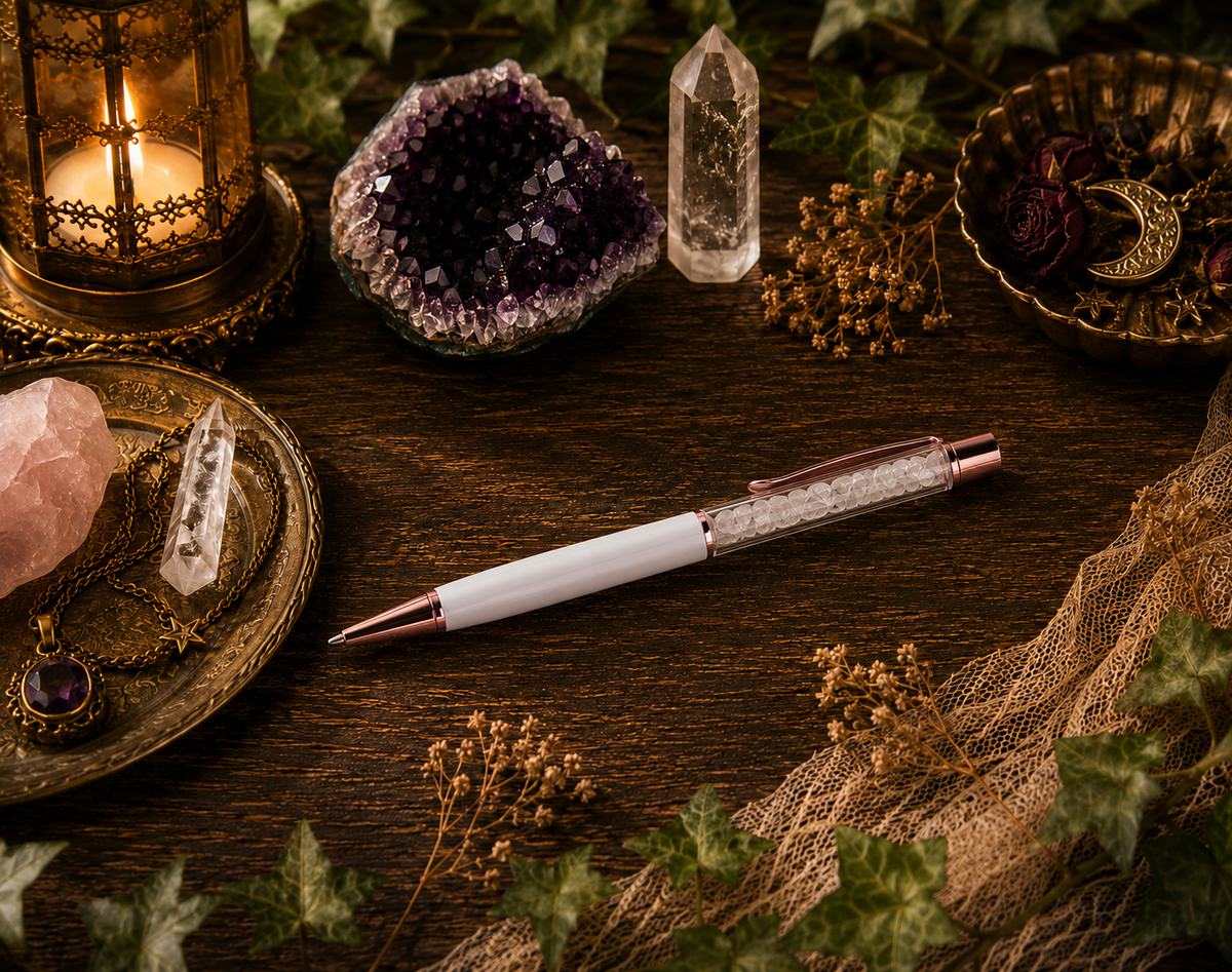 Natural Stone Crystal Ballpoint Pen - 2 Pack