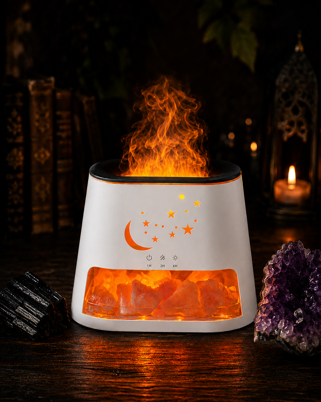 Himalayan Salt & Celestial Flame Effect Essential Oil Diffuser