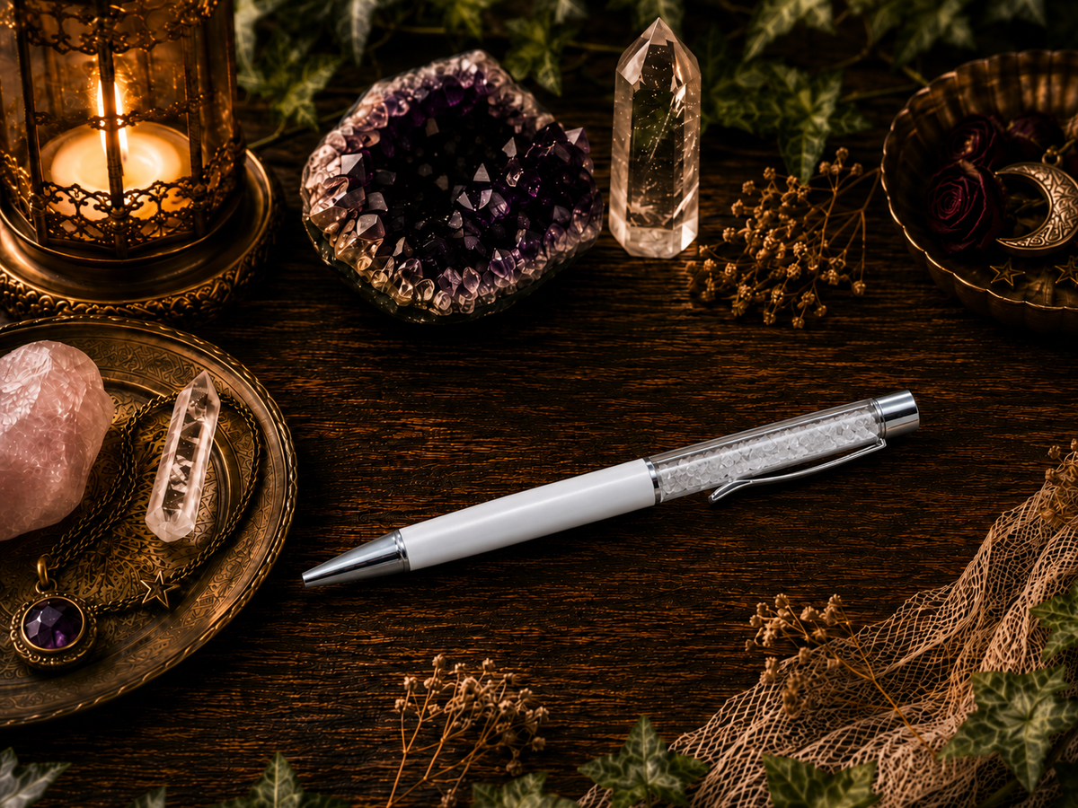 Natural Stone Crystal Ballpoint Pen - 2 Pack