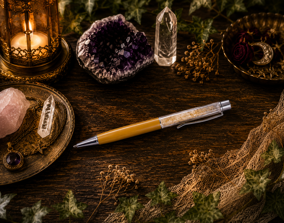 Natural Stone Crystal Ballpoint Pen - 2 Pack