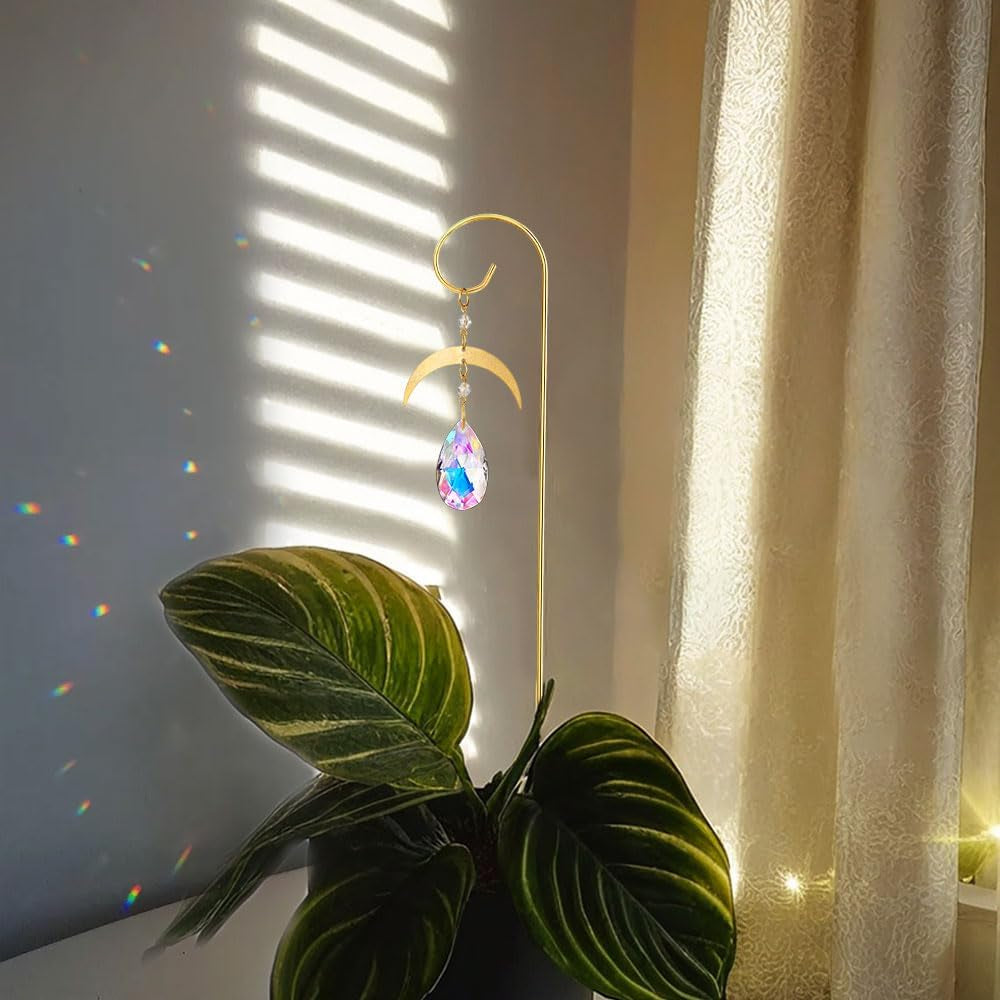 6PCS Small Trellis with Crystal Sun Catchers for Mini Potted Plants Gifts