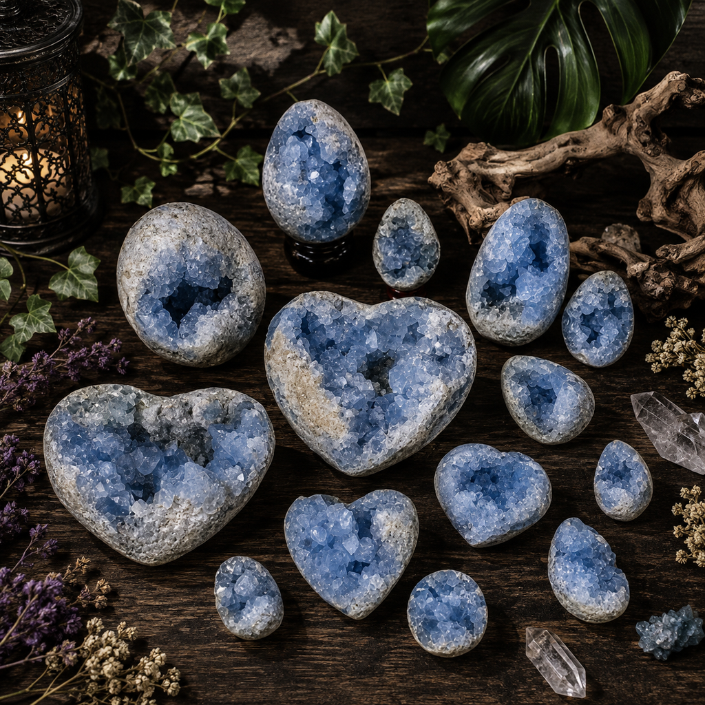Natural Blue Celestite Cluster