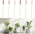 6 Pcs Metal Plant Stakes Natural Crystal Suncatcher, 9.84"